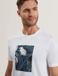Kurzarm-T-Shirt mit Box-Print und Grafik