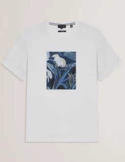 Kurzarm-T-Shirt mit Box-Print und Grafik