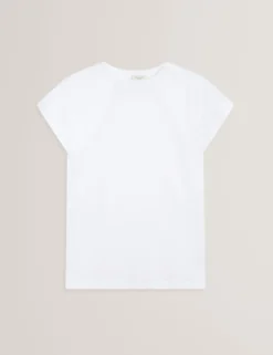 Kurzarm-T-Shirt mit gerafften Schultern