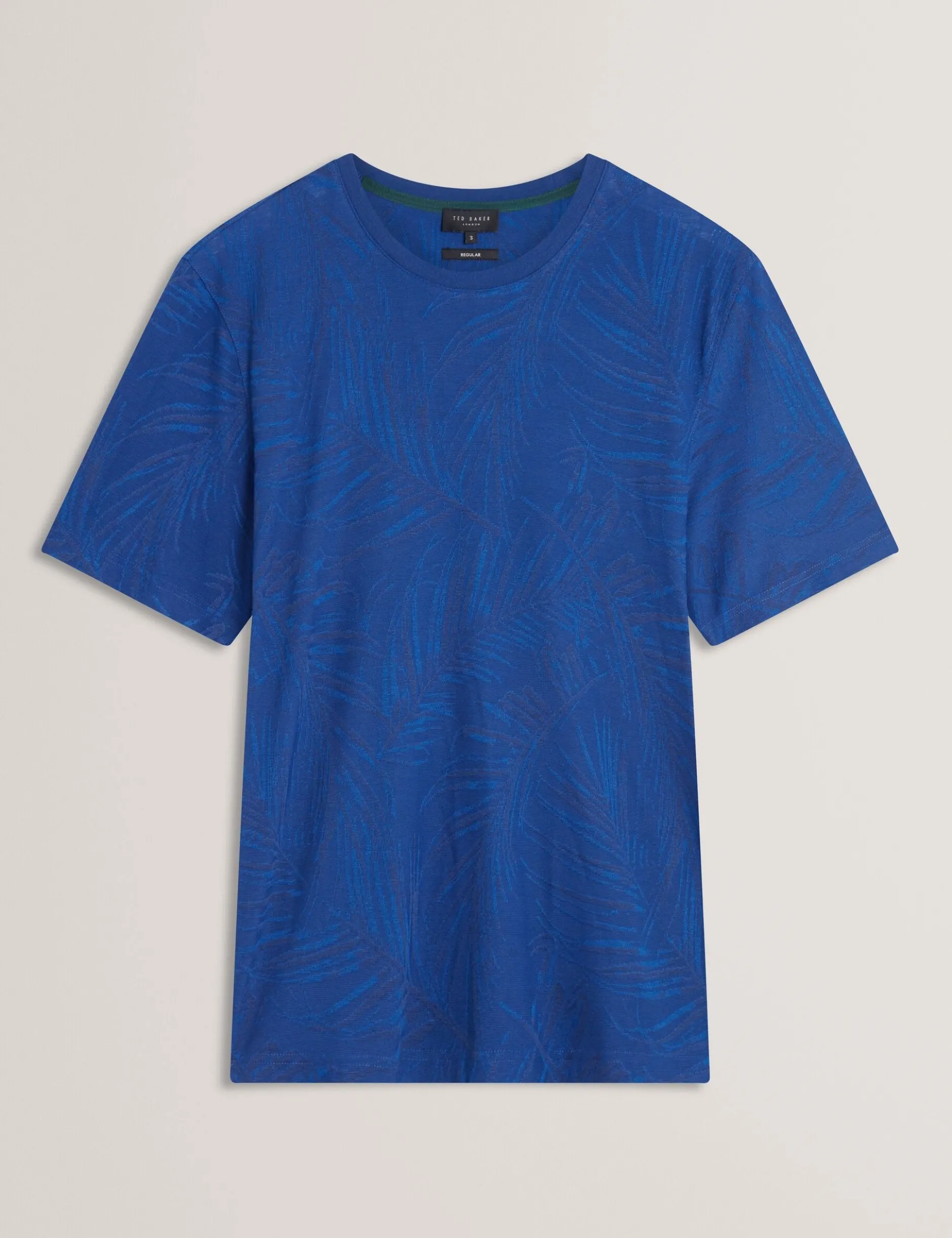 Kurzarm-T-Shirt mit Jacquard-Blattmuster