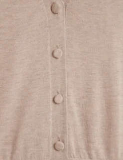 Kurzärmelige Strickjacke aus Merinowolle