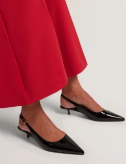 Lackleder-Slingback-Kitten-Heel-Schuhe