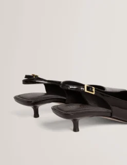 Lackleder-Slingback-Kitten-Heel-Schuhe