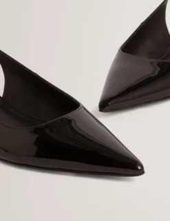 Lackleder-Slingback-Kitten-Heel-Schuhe