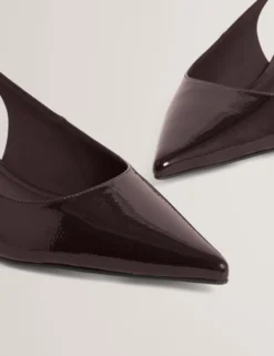 Lackleder-Slingback-Kitten-Heel-Schuhe