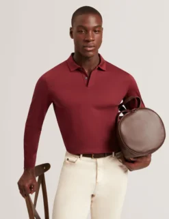 Langarm-Polohemd aus weichem Jersey