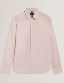 Langarm-Slim-Fit-Shirt mit Mikro-Geo-Print