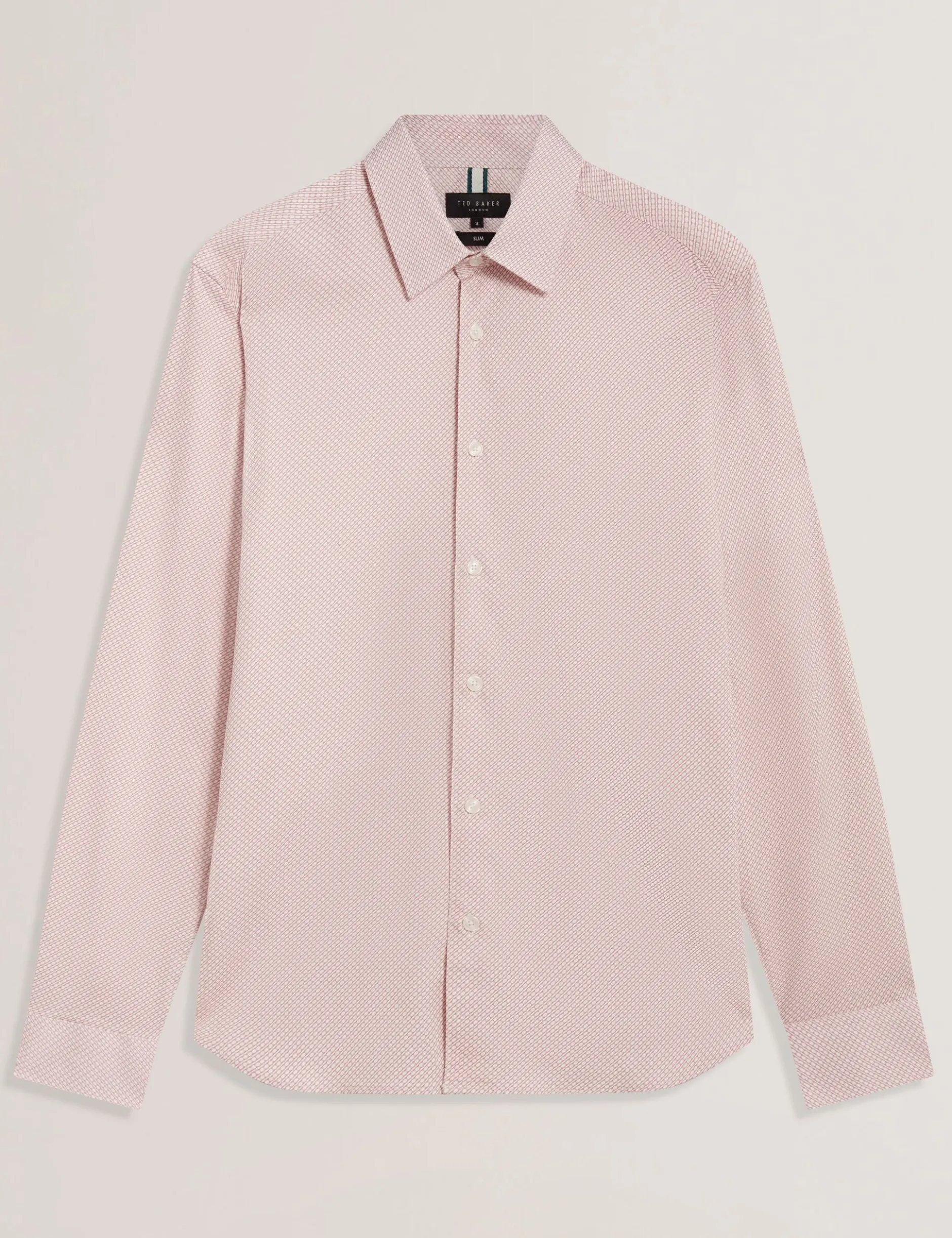 Langarm-Slim-Fit-Shirt mit Mikro-Geo-Print