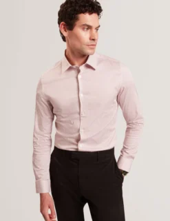 Langarm-Slim-Fit-Shirt mit Mikro-Geo-Print