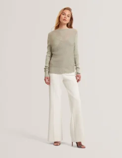 Langarm-Strickoberteil mit transparenten Details
