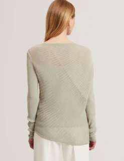 Langarm-Strickoberteil mit transparenten Details