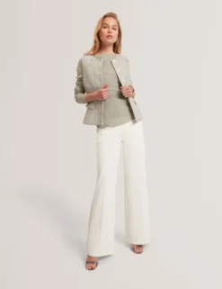 Langarm-Strickoberteil mit transparenten Details