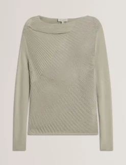 Langarm-Strickoberteil mit transparenten Details