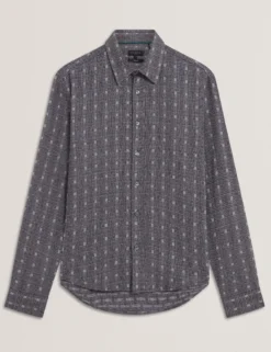 Langärmliges Hemd mit Jacquard-Karomuster