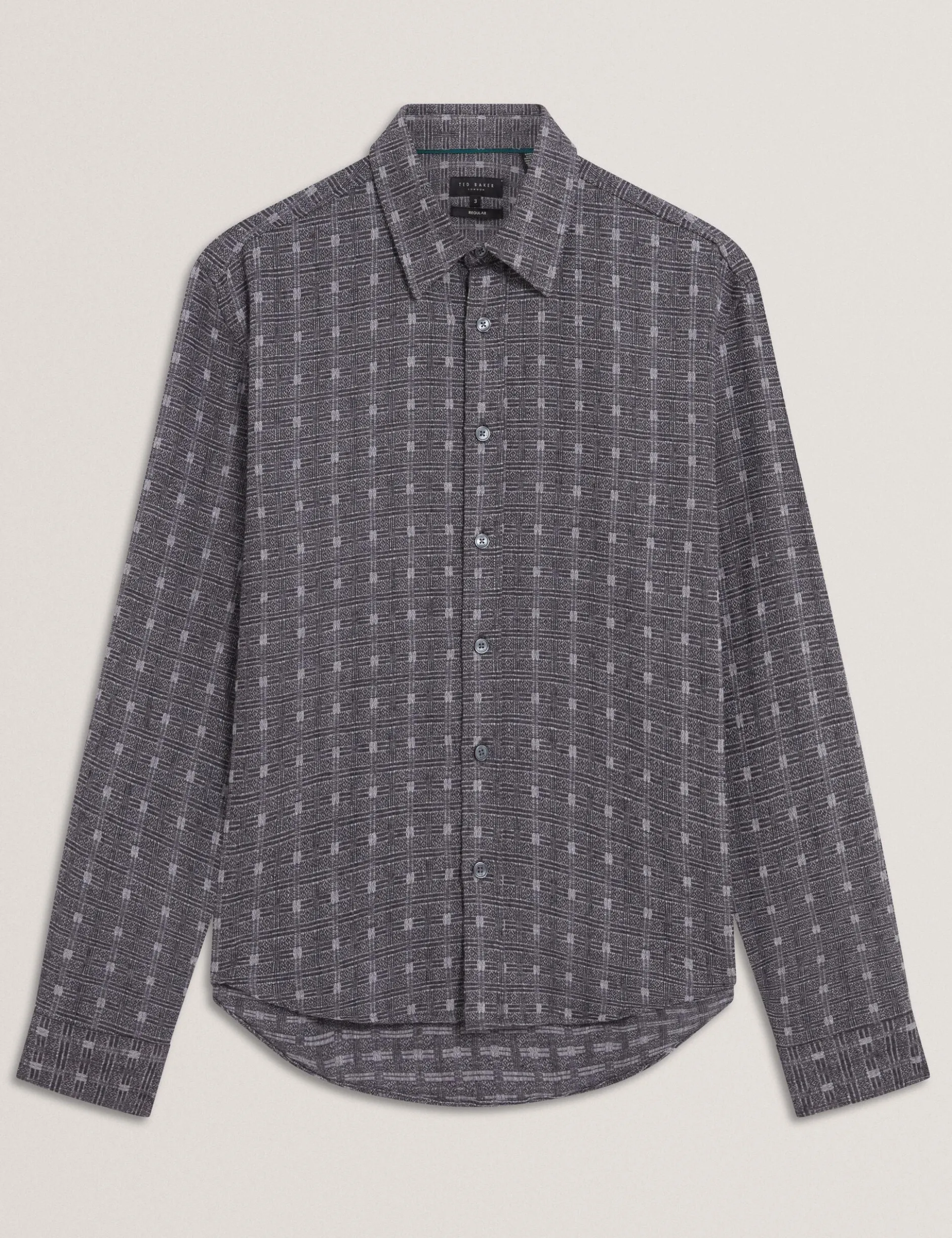 Langärmliges Hemd mit Jacquard-Karomuster