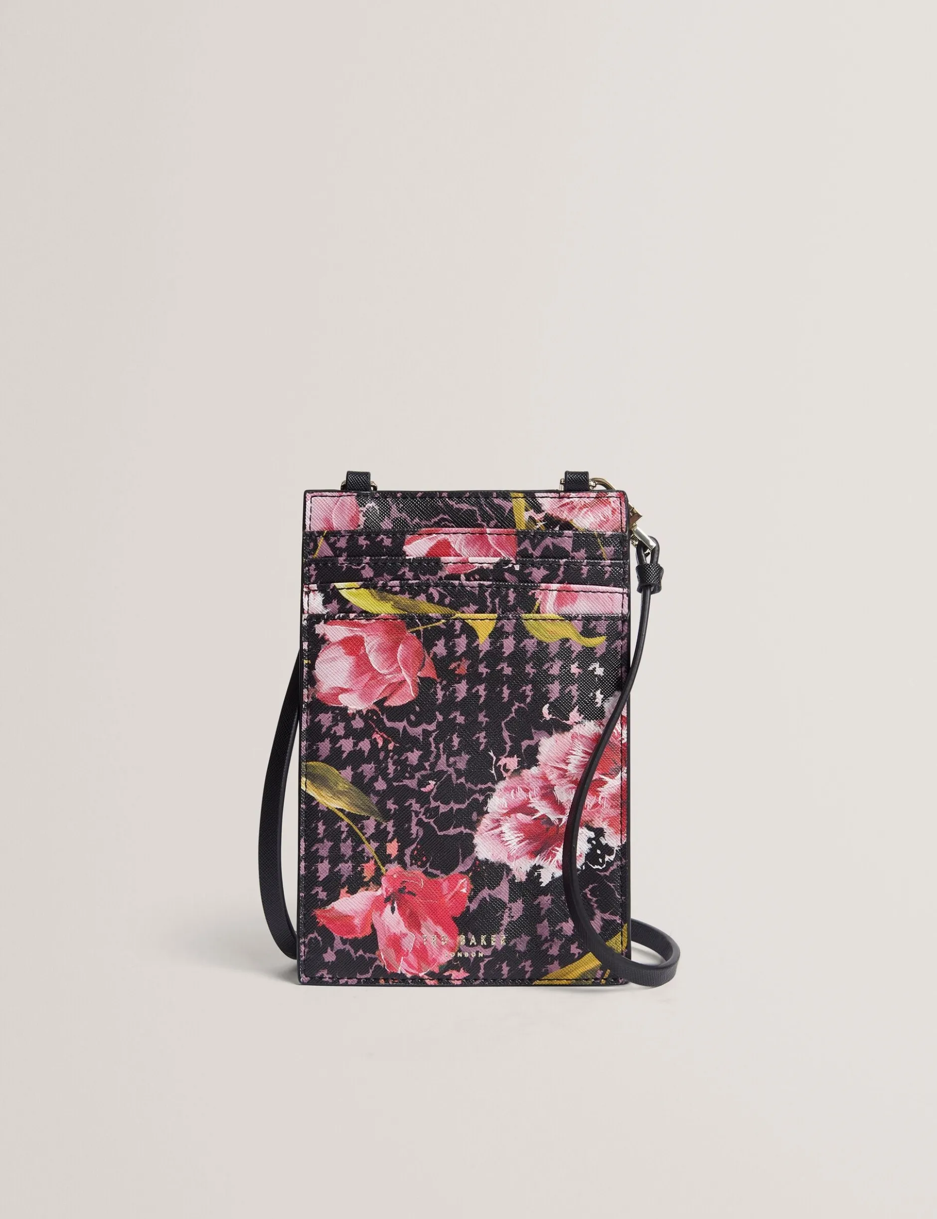 Lanyard mit Handy- und Kartenhalter mit Blumenmuster