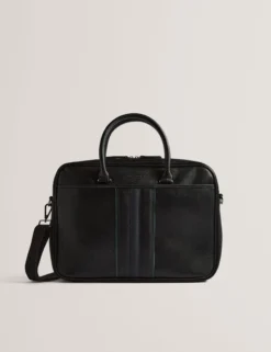 Laptoptasche aus Kunstleder mit Streifenmuster