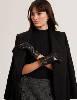 Lederhandschuhe mit Schnallenriemen