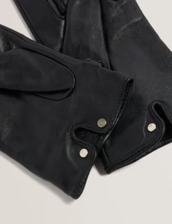 Lederhandschuhe mit Schnallenbündchen