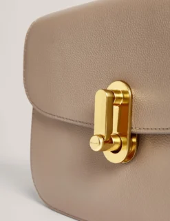 Leder-Umhängetasche mit Drehverschluss