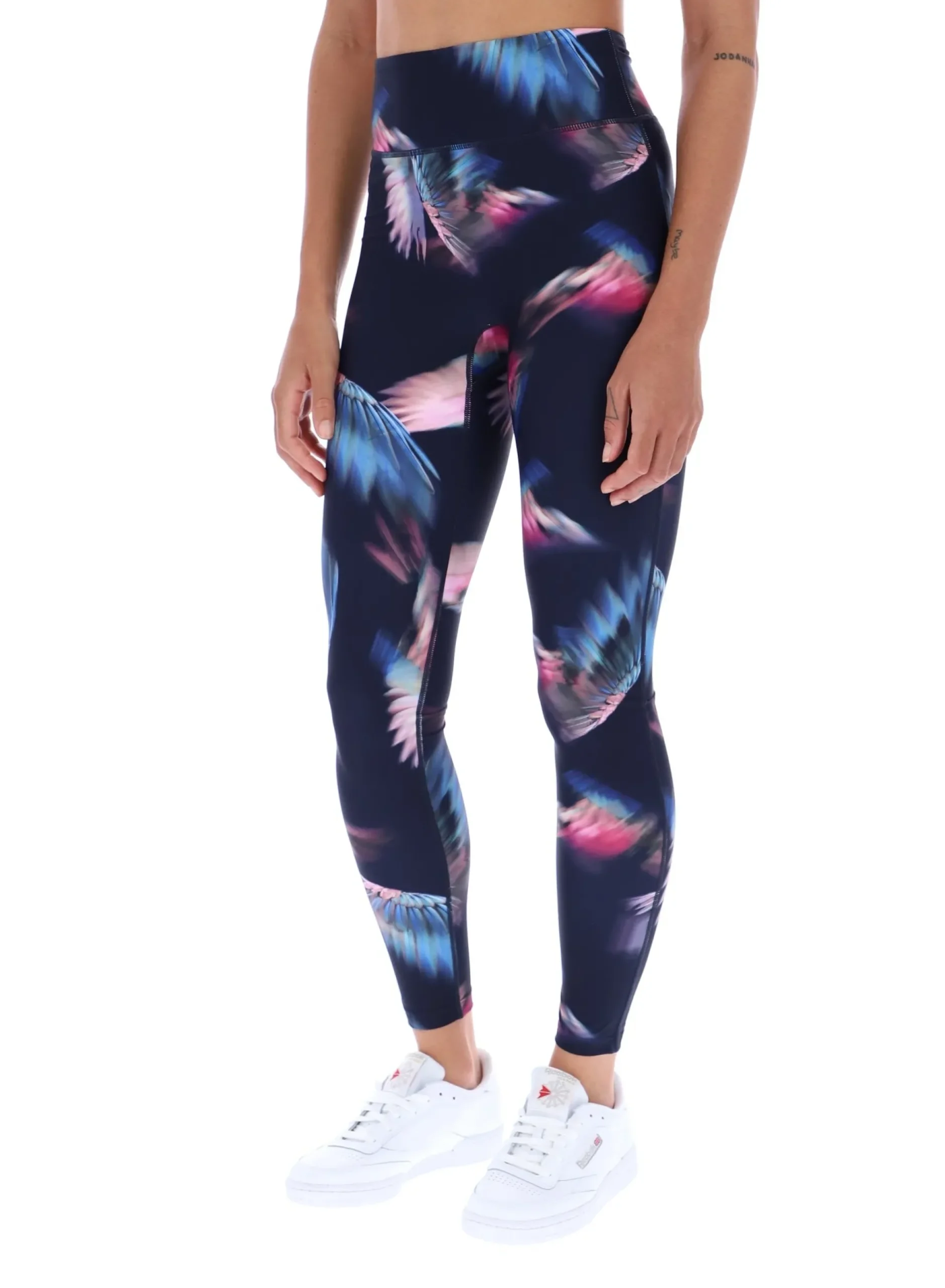 Leggings mit Federprint, schnelltrocknend, Laufleggings
