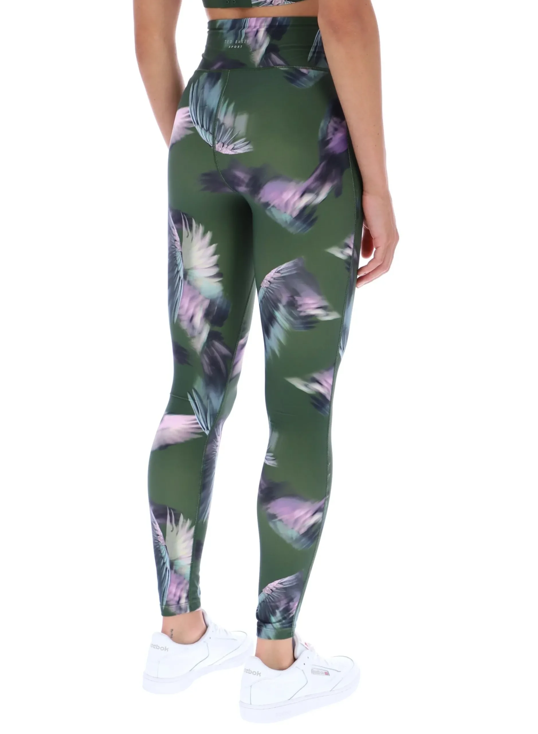 Leggings mit Federprint, schnelltrocknend, Laufleggings