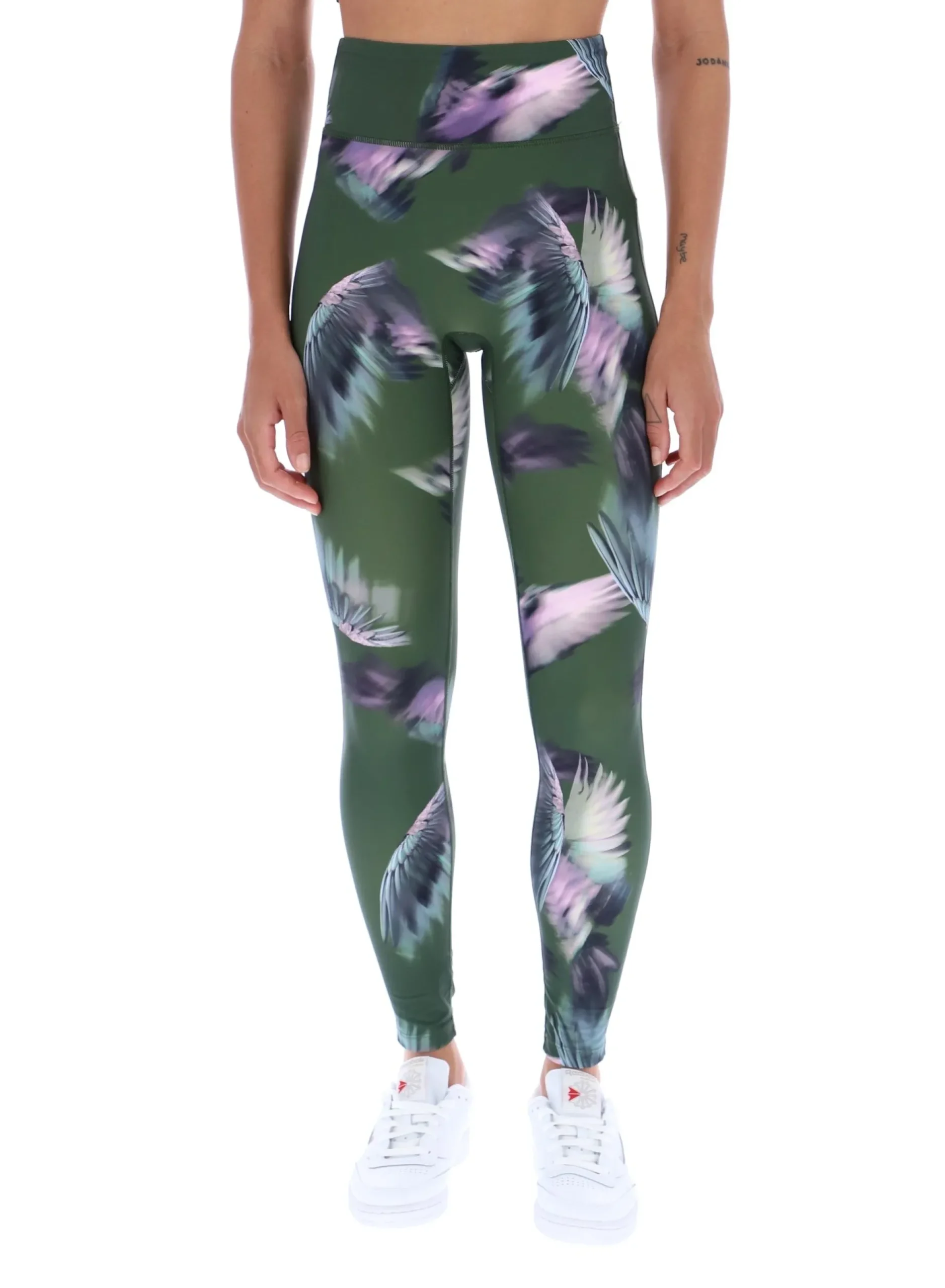 Leggings mit Federprint, schnelltrocknend, Laufleggings