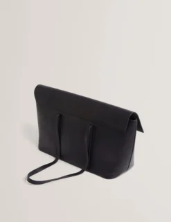 Längliche Shopper-Tasche aus Leder mit Überschlag