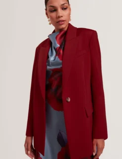 Lässiger, taillierter Blazer aus Wollmischung