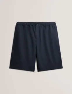 Lässige Shorts aus Leinenmischgewebe mit elastischem Bund