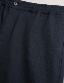 Lässige Shorts aus Leinenmischgewebe mit elastischem Bund