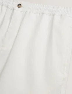Lässige Shorts aus Leinenmischgewebe mit elastischem Bund
