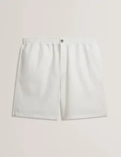 Lässige Shorts aus Leinenmischgewebe mit elastischem Bund