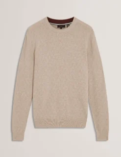 Marken-Pullover mit Rundhalsausschnitt und Struktur