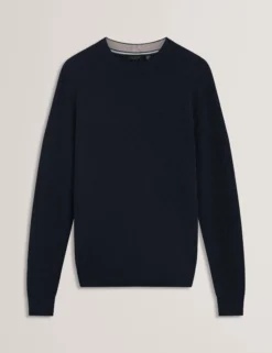 Marken-Pullover mit Rundhalsausschnitt und Struktur