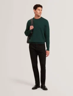 Marken-Pullover mit Rundhalsausschnitt und Struktur