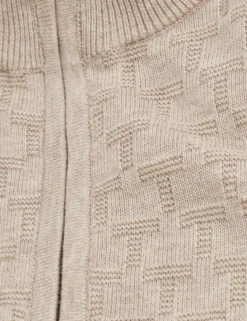 Markenpullover mit strukturierter Oberfläche und Reißverschluss am Kragen