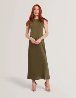Maxikleid mit Strickpaneel
