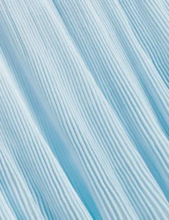 Midaxi-Kleid aus strukturiertem Strick mit transparenten Details