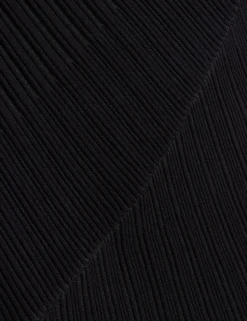 Midaxi-Kleid aus strukturiertem Strick mit transparenten Details
