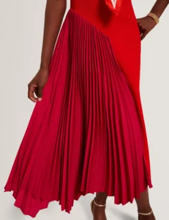 Midikleid mit Farbblock-Falten