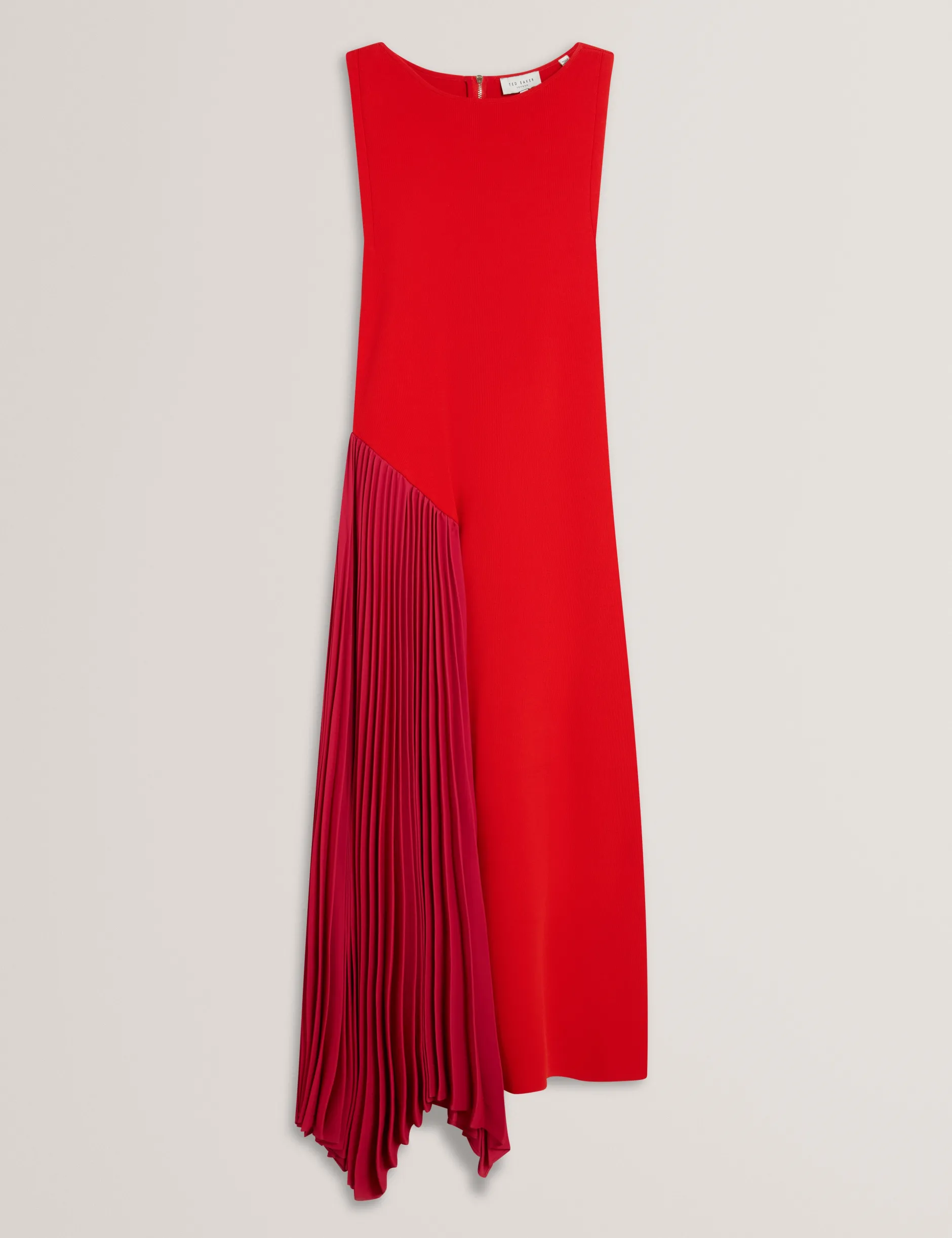 Midikleid mit Farbblock-Falten