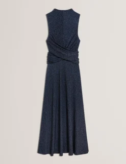 Midikleid mit gemustertem Minirock und Stehkragen, A-Linie,