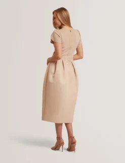 Midikleid mit tulpenförmigen Ärmeln (anprobierbar)
