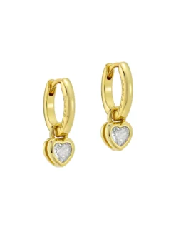 Mini Crystal Heart Huggie Ohrringe