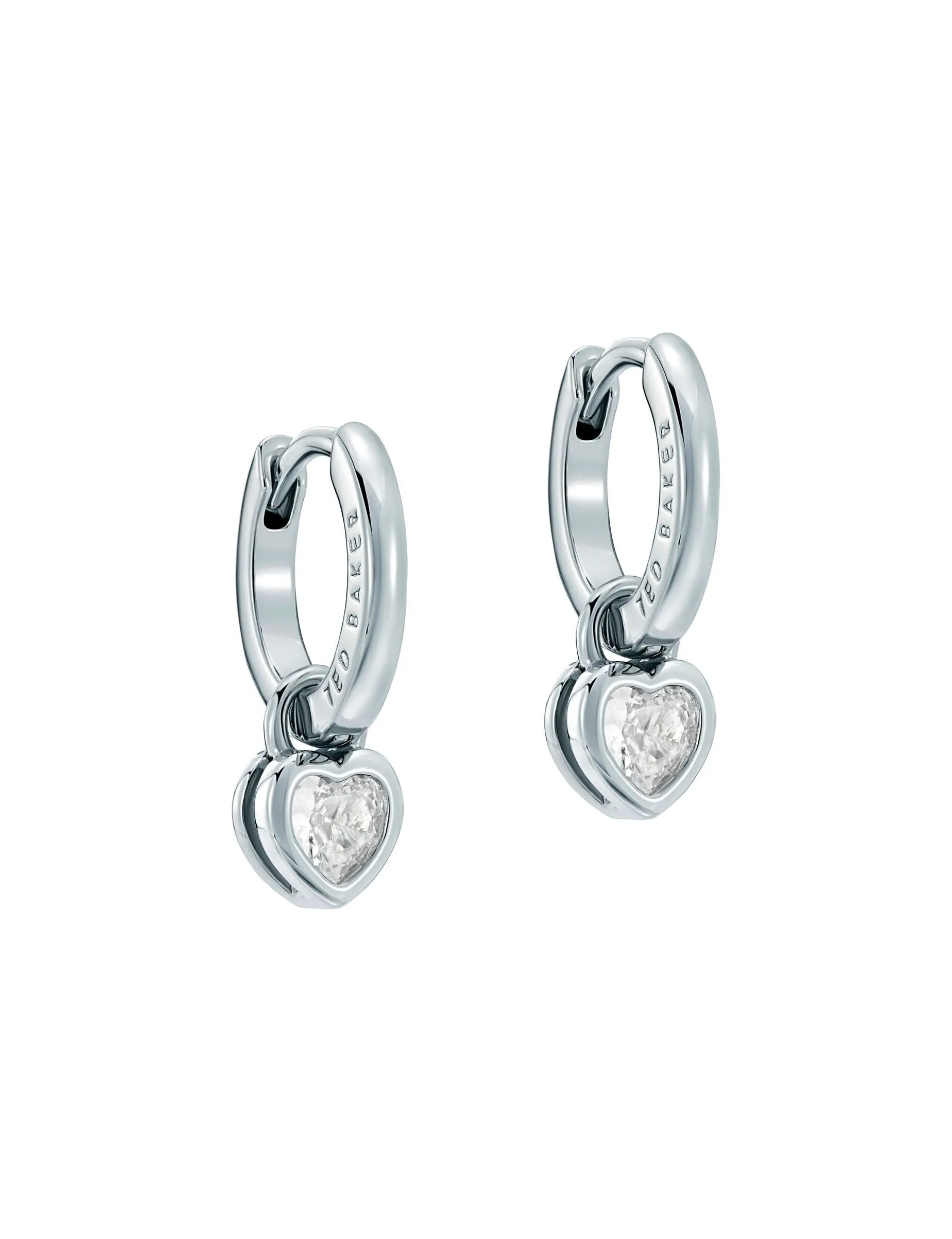 Mini Crystal Heart Huggie Ohrringe