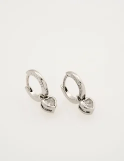 Mini Crystal Heart Huggie Ohrringe