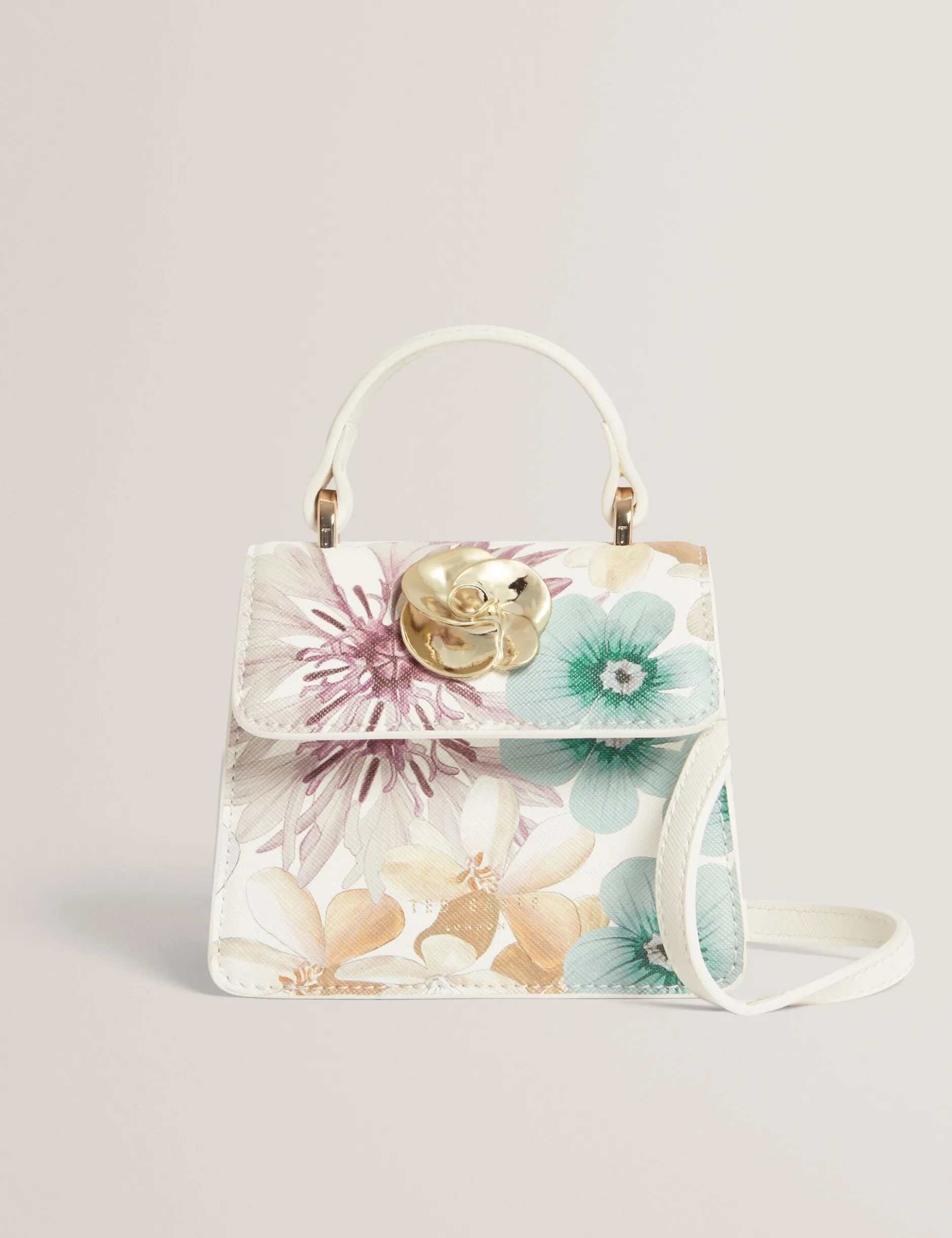 Mini-Henkeltasche mit Blütenmuster