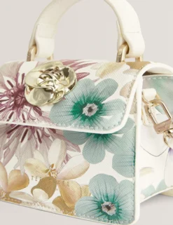 Mini-Henkeltasche mit Blütenmuster