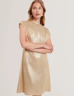 Minikleid aus Jersey mit Metallic-Webmuster